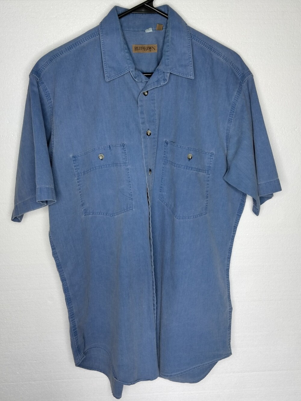VTG Ruff Hewn Cotton Button Down Shirt Men's Large Made In USA EUC